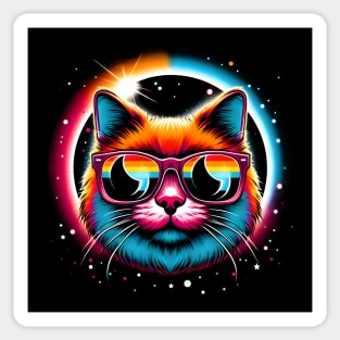Cosmic Eclipse Feline Sticker